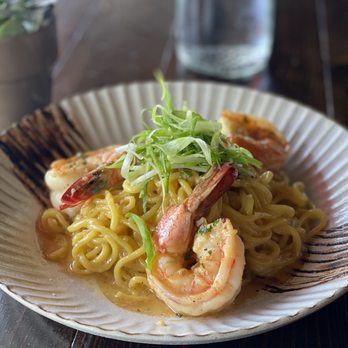 Blasteran - Garlic noodles ($18) with colossal shrimp (+$12). Delicious but heavy, but this is fixable... - Asian Fusion Near Me - Culver City, California Blasteran - Garlic noodles ($18) with colossal shrimp (+$12). Delicious but heavy, but this is fixable... - Asian Fusion Near Me - Culver City, California