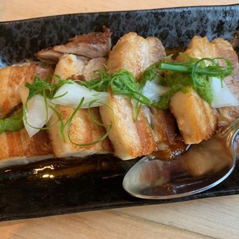 Nami Kaze - Crispy Pork Belly Chili Sweet & Sour, Cilantro Chimichurri, Pickled Onions - Japanese Near Me - Honolulu, Hawaii
