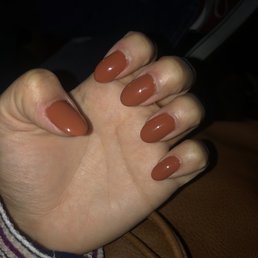 Almond Shape Gel Acrylic Nails In Ginger color