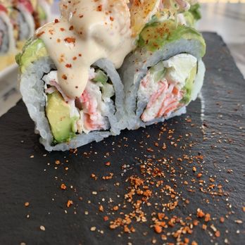 The Plank - Acevichado Roll Kanikama, Cucumber, Cream Cheese Topped with Avocado, Snapper and Shrimp Ceviche - Live/Raw Food Near Me - Simpsonville, South Carolina The Plank - Acevichado Roll Kanikama, Cucumber, Cream Cheese Topped with Avocado, Snapper and Shrimp Ceviche - Live/Raw Food Near Me - Simpsonville, South Carolina
