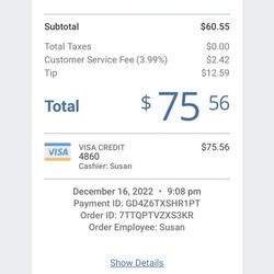 Green City Saloon - Receipt.