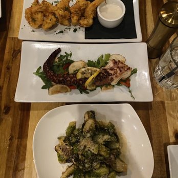 Estella - Coconut Shrimp + Garlic Toasted Brussels - American Near Me - Boston, Massachusetts Estella - Coconut Shrimp + Garlic Toasted Brussels - American Near Me - Boston, Massachusetts