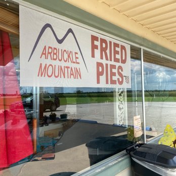 Arbuckle Mountain Fried Pies - sign in window - Bakeries Near Me - Tonkawa, Oklahoma