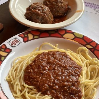 The Old Spaghetti Factory - Kids meal: Spaghetti with Meat Sauce. Added meatballs. - Italian Near Me - Duarte, California The Old Spaghetti Factory - Kids meal: Spaghetti with Meat Sauce. Added meatballs. - Italian Near Me - Duarte, California