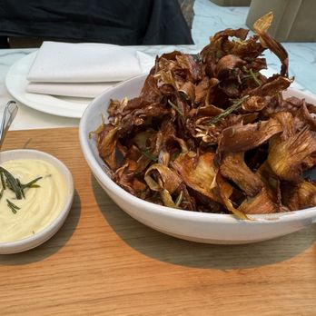 RH San Francisco - CRISPY ARTICHOKES Potatoes, Rosemary and Lemon Aioli - Furniture Stores Near Me - San Francisco, California RH San Francisco - CRISPY ARTICHOKES Potatoes, Rosemary and Lemon Aioli - Furniture Stores Near Me - San Francisco, California