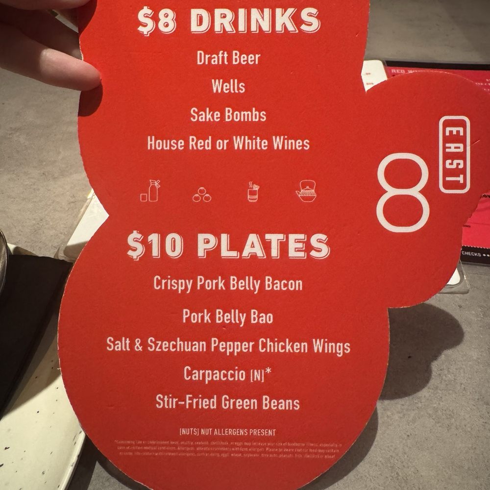 8 East - Happy hour menu (3-5pm) - Asian Fusion Near Me - Las Vegas, Nevada