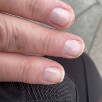 Nails - Rough red skin and didn't clean under the nails. Rubbed lotion on with dust from filing. Awful! - Nail Salons Near Me - Dublin, D