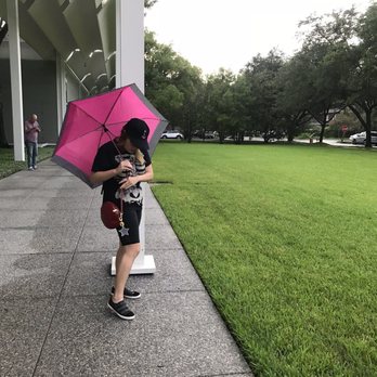The Menil Collection - Right outside the entrance on a rainy day- the park-like area around the building is super well maintained - Art Museums Near Me - Houston, Texas The Menil Collection - Right outside the entrance on a rainy day- the park-like area around the building is super well maintained - Art Museums Near Me - Houston, Texas