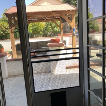 Mobile Screen Repair - Screen door with doggie door - Windows Installation Near Me - Riverside, California
