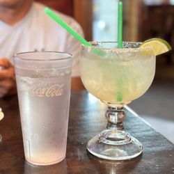 Nachos Resturant - 20oz Margarita but right next to the glass of water (about 8oz),  the volume is just about 12 oz at the most (more than half is ice)