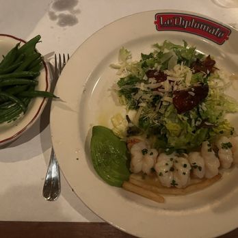 Le Diplomate - Warm Shrimp Salad and side of Haricots Verts - Brasseries Near Me - Washington, DC, District of Columbia