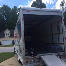 They used a U-Haul truck which I thought was an usual but hey it worked. They used a U-Haul truck which I thought was an usual but hey it worked.