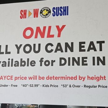 Show Sushi - Price for kids - Sushi Bars Near Me - San Dimas, California