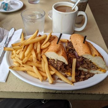 Sidewalk Cafe - Philly Cheese Steak with fries. - Tacos Near Me - Venice, California