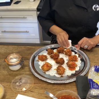 Cuisine Privé - Sandra preparing coconut shrimp appetizer - Caterers Near Me - Scottsdale, Arizona Cuisine Privé - Sandra preparing coconut shrimp appetizer - Caterers Near Me - Scottsdale, Arizona