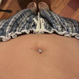 crooked belly piercing