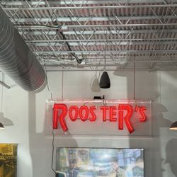 Sign inside restaurant