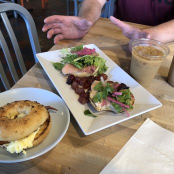Gracious Bakery + Cafe - Breakfast bagel, house cured salmon on bagel, iced chais. - Breakfast & Brunch Near Me - New Orleans, Louisiana
