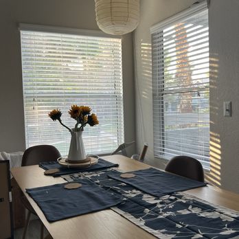 The Layne at Peccole Ranch - Our dining room, perfect size for my partner and I. Also exactly the same as the model unit. - Apartments Near Me - Las Vegas, Nevada The Layne at Peccole Ranch - Our dining room, perfect size for my partner and I. Also exactly the same as the model unit. - Apartments Near Me - Las Vegas, Nevada