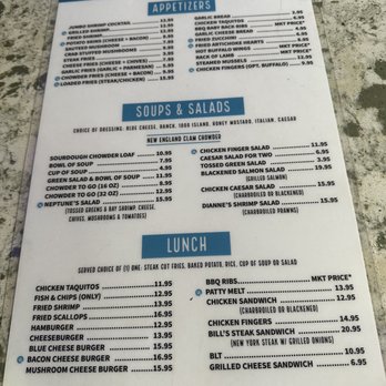 J King Neptunes - Lunch menu - Dive Bars Near Me - Sunset Beach, California
