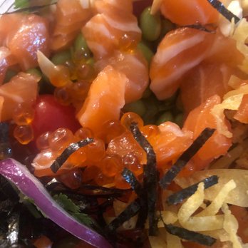 Hilo Poke' & Sushi - Lotta salmon, ikura - great touch! Will skip crispy garlic next time. I prefer crispy onions instead. Hint hint to management lol - Poke Near Me - Baltimore, Maryland Hilo Poke' & Sushi - Lotta salmon, ikura - great touch! Will skip crispy garlic next time. I prefer crispy onions instead. Hint hint to management lol - Poke Near Me - Baltimore, Maryland