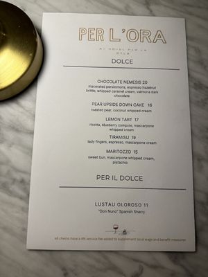 Menu photo 4 Ristorante Per L’Ora Los Angeles, CA Menu photo 4 Ristorante Per L’Ora Los Angeles, CA