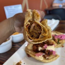 3 in 1 Restaurant - Inside the vegan Chorizo taco