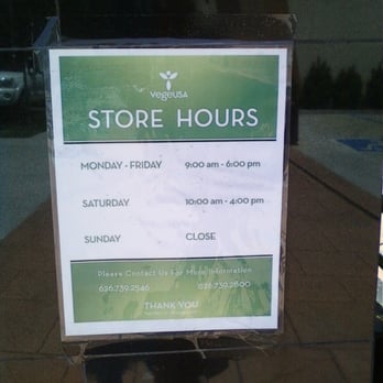 Vege USA - Store hours. Bistro hours are 11am -3pm on weekdays only. - Specialty Food Near Me - Monrovia, California Vege USA - Store hours. Bistro hours are 11am -3pm on weekdays only. - Specialty Food Near Me - Monrovia, California
