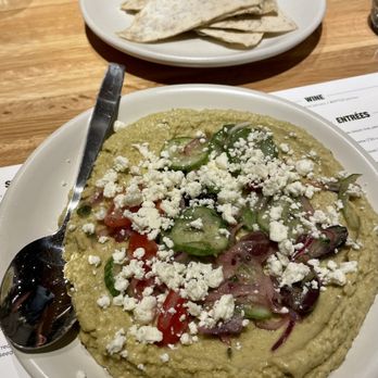True Food Kitchen - Herb Hummus - it was fine. Good as a shareable starter over a glass of wine to start the evening off. FYI - they have gluten free pita! - New American Near Me - Reston, Virginia True Food Kitchen - Herb Hummus - it was fine. Good as a shareable starter over a glass of wine to start the evening off. FYI - they have gluten free pita! - New American Near Me - Reston, Virginia