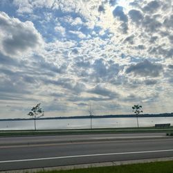 Beautiful view of the lake across the street