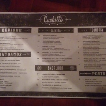 Cuchillo - Menu! - Latin American Near Me - Vancouver, British Columbia Cuchillo - Menu! - Latin American Near Me - Vancouver, British Columbia