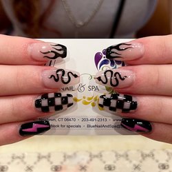 Blue Nail & Spa - UV gel unicorn chrome gel nails SNS dipping powder manicure shellac gel acrylic fill in newtown CT 06470