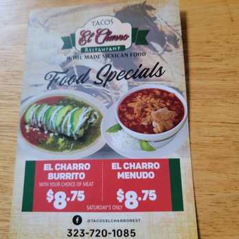 Tacos El Charro - Mexican Near Me - Los Angeles, California