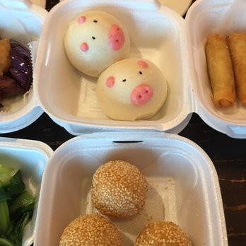 Timwah Dim Sum Restaurant - Red Bean Paste filled Piggie Buns and Sesame Balls - Dim Sum Near Me - Jacksonville, Florida