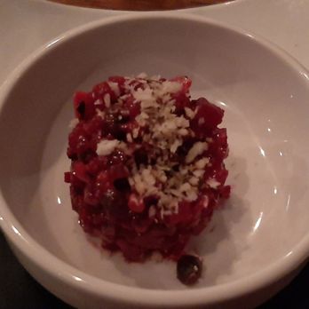 Watershed Kitchen & Bar - Amuse - beet tartare - Cocktail Bars Near Me - Columbus, Ohio Watershed Kitchen & Bar - Amuse - beet tartare - Cocktail Bars Near Me - Columbus, Ohio