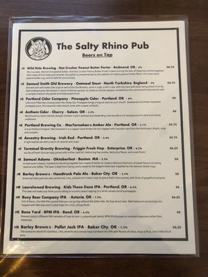 Menu photo 5 The Salty Rhino Pub West Linn, OR Menu photo 5 The Salty Rhino Pub West Linn, OR