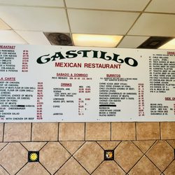 Castillo Mexican Restaurant - Menu as of 5/05/2026