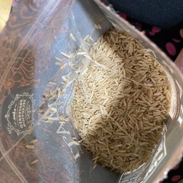 Spider web in the rice bag.