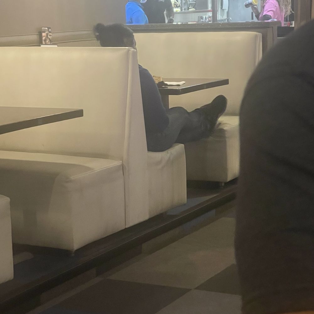 Main Event Alpharetta - Staff just lounging on their phone! This was our server! - American Near Me - Alpharetta, Georgia Main Event Alpharetta - Staff just lounging on their phone! This was our server! - American Near Me - Alpharetta, Georgia