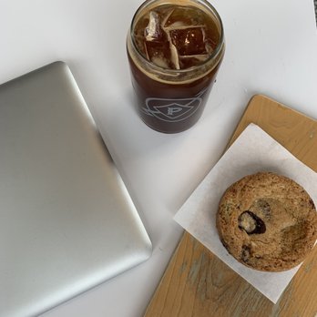 Prospect Coffee Roasters - Iced Americano and GF chocolate chip cookie. - Coffee Roasteries Near Me - Ventura, California Prospect Coffee Roasters - Iced Americano and GF chocolate chip cookie. - Coffee Roasteries Near Me - Ventura, California