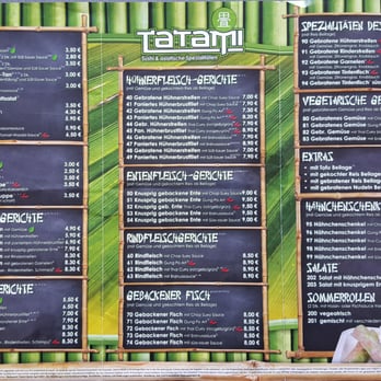 Tatami - Karte Innenseite - Sushi Bars Near Me - Lübeck, SH