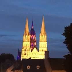 Hôtel Particulier Poppa - The light show on the cathedral in Bayeux charming.  Loved sitting with all those delightful folks enjoying the music and story