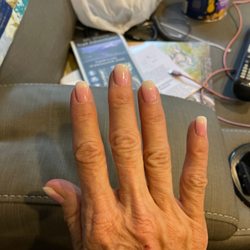 Ombré pink and white dip powder.