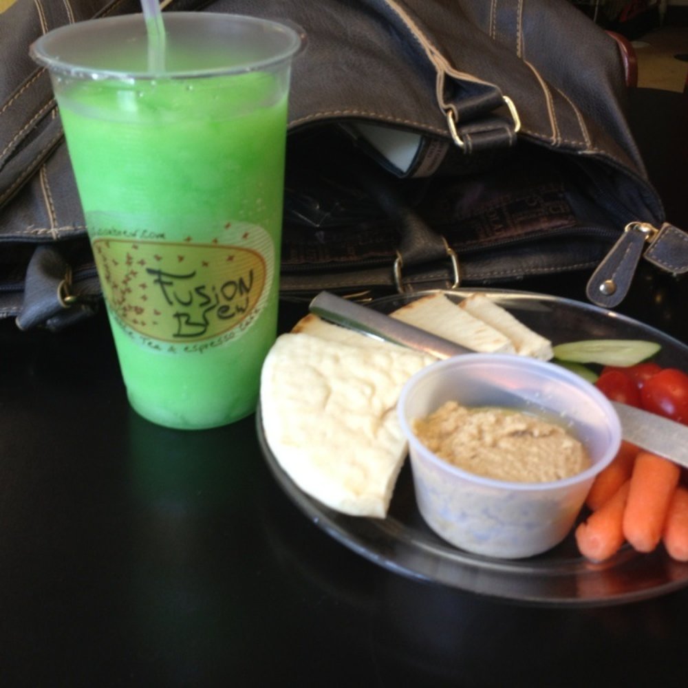 Fusion Brew - Green apple slush and a hummus plate. A-mazing. - Coffee & Tea Near Me - Normal, Illinois Fusion Brew - Green apple slush and a hummus plate. A-mazing. - Coffee & Tea Near Me - Normal, Illinois