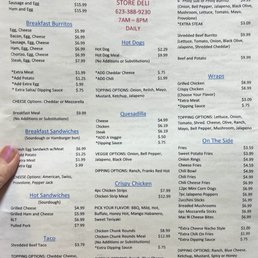 Deli menu Deli menu