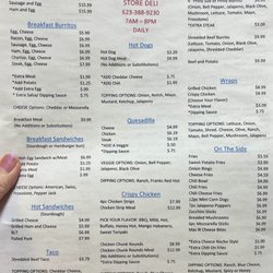 Wells Country Store - Deli menu