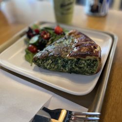 Buddies Bakery - Spinach and cheese quiche with salad