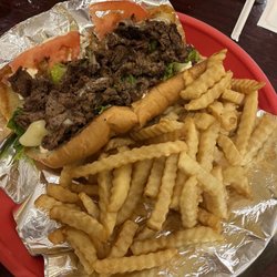 T-Lo's Diner - Steak & Cheese with fries