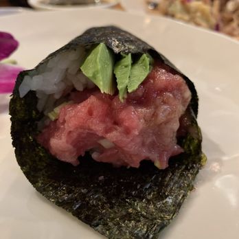 Sushi Bear - Negi toro hand roll added avocado... seriously it melted in my mouth like butter - Sushi Bars Near Me - Tustin, California Sushi Bear - Negi toro hand roll added avocado... seriously it melted in my mouth like butter - Sushi Bars Near Me - Tustin, California