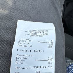 Los Charros - What we got charged for the monday special